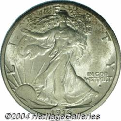 1916-S 50C MS64 PCGS. Dusky apricot and russet