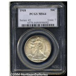 1918 50C MS64 PCGS. Booming luster and