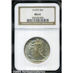 1918-D 50C MS61 NGC. Well struck and satiny,