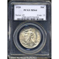 1920 50C MS64 PCGS. Boldly struck with minor