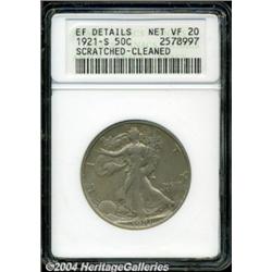 1921-S 50C--Scratched, Cleaned--ANACS. XF