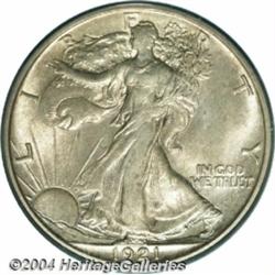 1921-S 50C MS63 PCGS. Fewer 1921-S Walking
