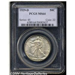 1929-D 50C MS64 PCGS. Silver-gray and
