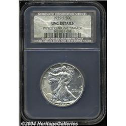 1929-S 50C MS60 Details, Improperly Cleaned,