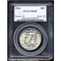 1934 50C MS65 PCGS. A light film of golden