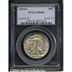 1934-S 50C MS64 PCGS. Satiny and well detailed