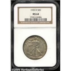1935-D 50C MS64 NGC. Satiny luster peeks