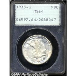 1935-S 50C MS64 PCGS. Honey-gold and