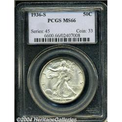 1936-S 50C MS66 PCGS. Satiny luster and above