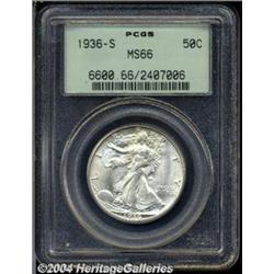 1936-S 50C MS66 PCGS. A strongly struck and