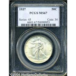 1937 50C MS67 PCGS. Sharp, medal-like striking
