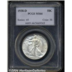 1938-D 50C MS66 PCGS. A satiny, well frosted