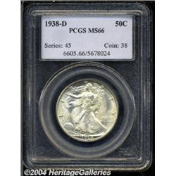 1938-D 50C MS66 PCGS. A high grade and highly