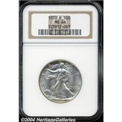 1939-D 50C MS66 NGC. Well struck, untoned, and