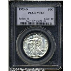 1939-D 50C MS67 PCGS. A superlative example of