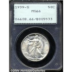 1939-S 50C MS66 PCGS. A magnificently