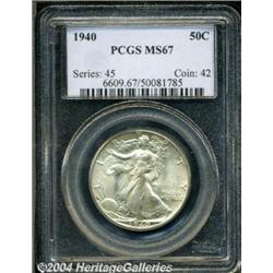 1940 50C MS67 PCGS. A typically defined piece