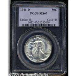 1941-D 50C MS67 PCGS. Essentially perfect with