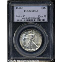 1941-S 50C MS65 PCGS. Golden-brown and