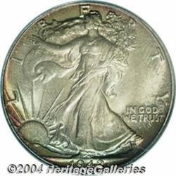 1942 50C MS66 PCGS. The obverse exhibits an