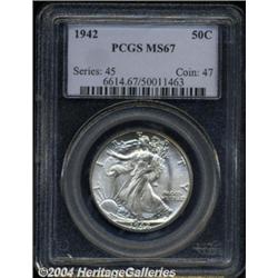 1942 50C MS67 PCGS. Fully struck and