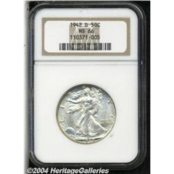 1942-D 50C MS66 NGC. A shimmering, mostly