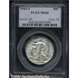 1943-S 50C MS66 PCGS. Boldly struck, if