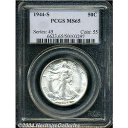1944-S 50C MS65 PCGS. This brilliant, highly
