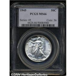 1945 50C MS66 PCGS. A brilliant, boldly