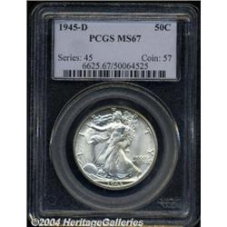 1945-D 50C MS67 PCGS. Well struck and