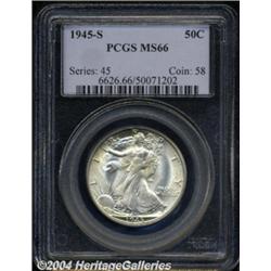 1945-S 50C MS66 PCGS. One coin in a fine