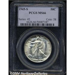 1945-S 50C MS66 PCGS. A better than average