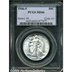 1946-S 50C MS66 PCGS. Trumpet tail mintmark.