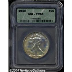 1940 50C PR68 ICG. The obverse features