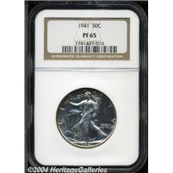 1941 50C PR65 NGC. Fully struck with a glassy,