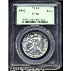 1942 50C PR66 PCGS. A white piece with solid