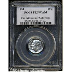 1951 10C PR68 Cameo PCGS. This untoned and