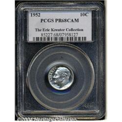 1952 10C PR68 Cameo PCGS. Fully detailed and