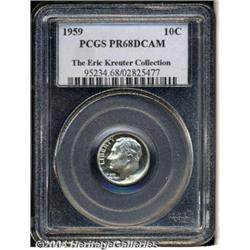 1959 10C PR68 Deep Cameo PCGS. The depth of