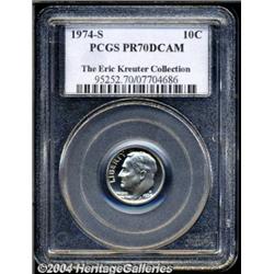 1974-S 10C PR70 Deep Cameo PCGS. Brilliant