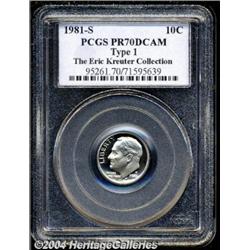 1981-S 10C Type One PR70 Deep Cameo PCGS. The