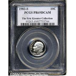 1982-S 10C PR69 Deep Cameo PCGS. Light apricot