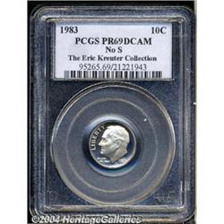 1983 10C No S PR69 Deep Cameo PCGS. Brilliant,