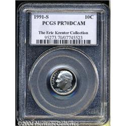1991-S 10C PR70 Deep Cameo PCGS. A spectacular