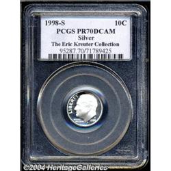1998-S 10C Silver PR70 Deep Cameo PCGS. Fully