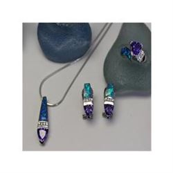 Custom Tanzanite Earring & Pendant Set
