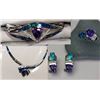 Image 1 : Crushed Opal and Tanzanite Jewelry set