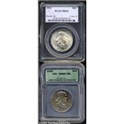 1951 50C MS66 PCGS, freckles of mauve and