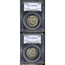 1958-D 50C MS66 Full Bell Lines PCGS, two