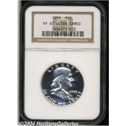 1955 50C PR67 Ultra Cameo NGC. The frosty
